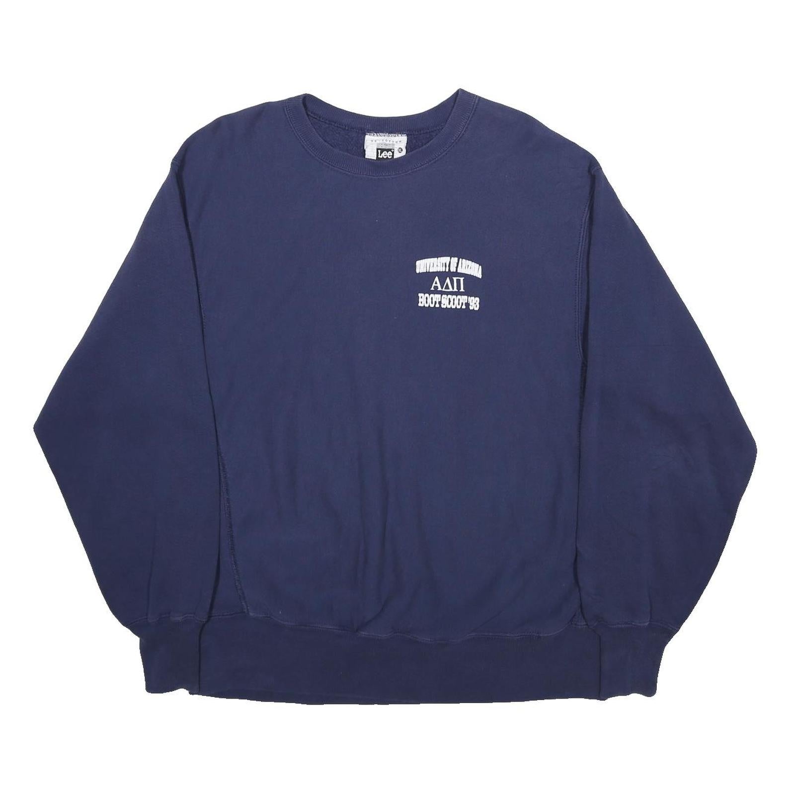 LEE Mens Navy Blue Alpha Delta Pi Crew Neck XL Sweatshirt Boot