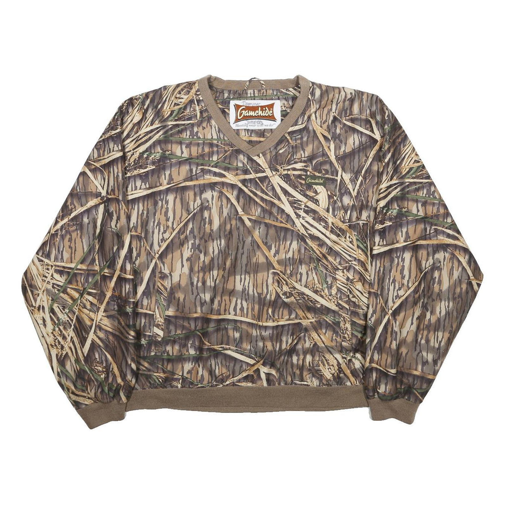 GAMEHIDE Womens Brown Camouflage Sweatshirt V-Neck L Hunting Wear