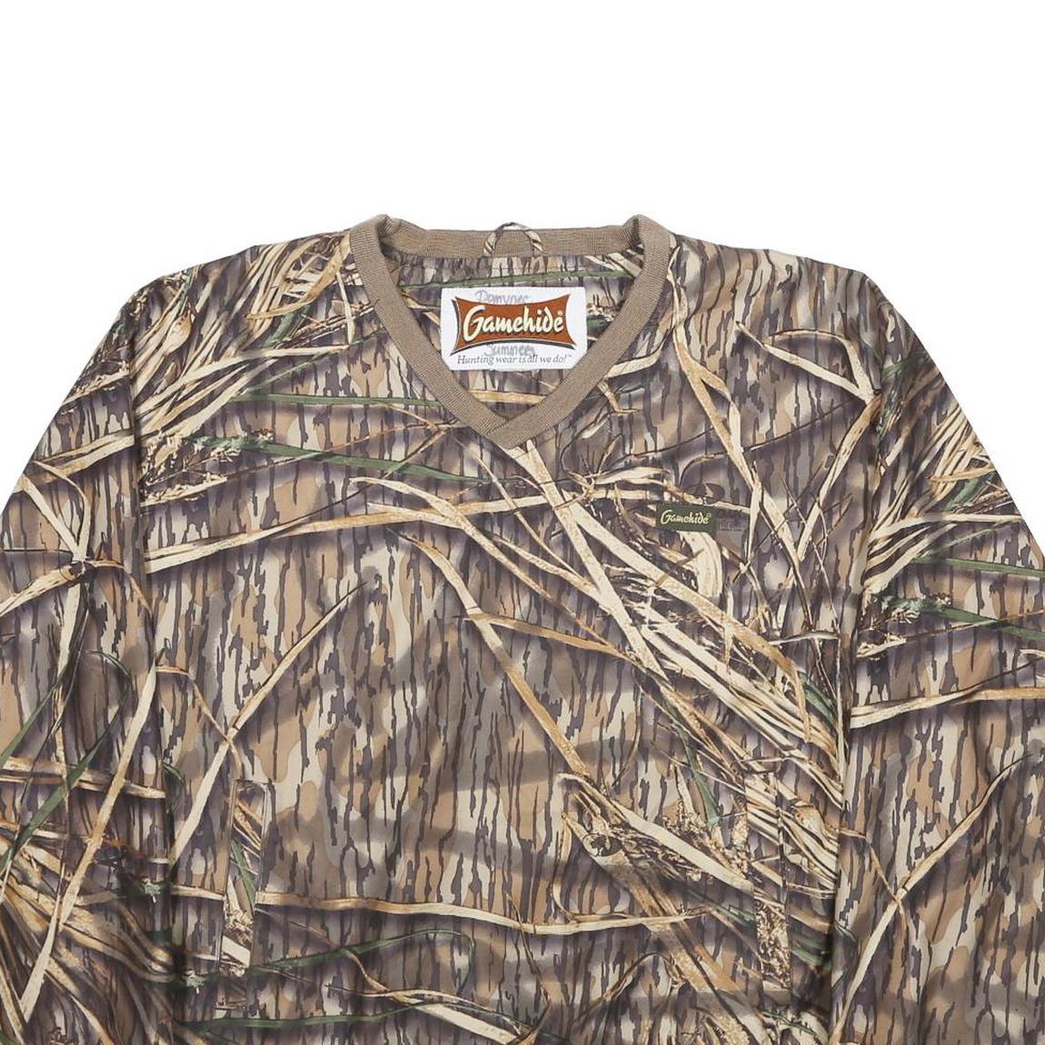 GAMEHIDE Womens Brown Camouflage Sweatshirt V-Neck L Hunting Wear