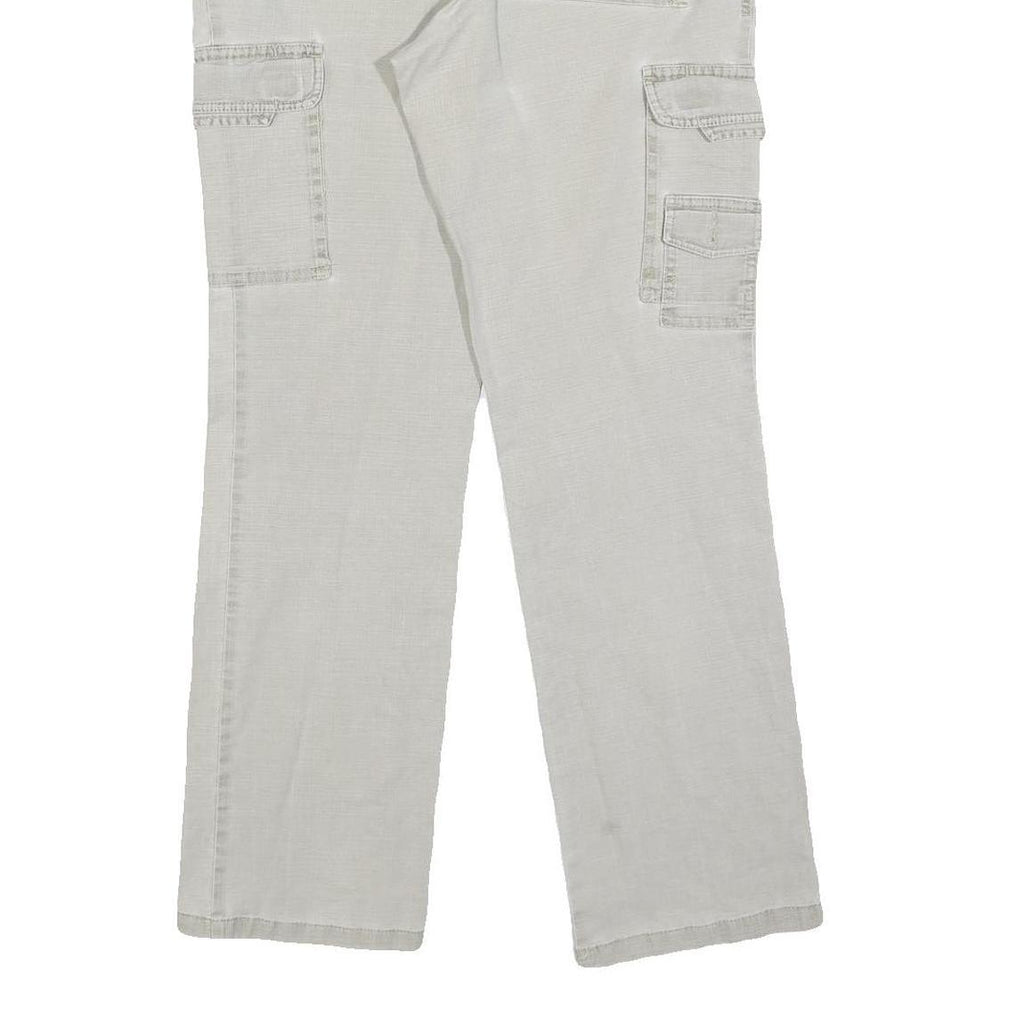 BIAGGINI Womens Cotton Blend White Regular Straight Trousers W32 L30 Cargo