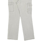 BIAGGINI Womens Cotton Blend White Regular Straight Trousers W32 L30 Cargo