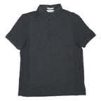 CALVIN KLEIN Mens Black Short Sleeve Plain Polo Shirt Cotton Blend M