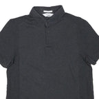 CALVIN KLEIN Mens Black Short Sleeve Plain Polo Shirt Cotton Blend M