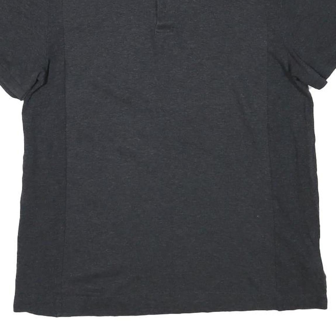 CALVIN KLEIN Mens Black Short Sleeve Plain Polo Shirt Cotton Blend M