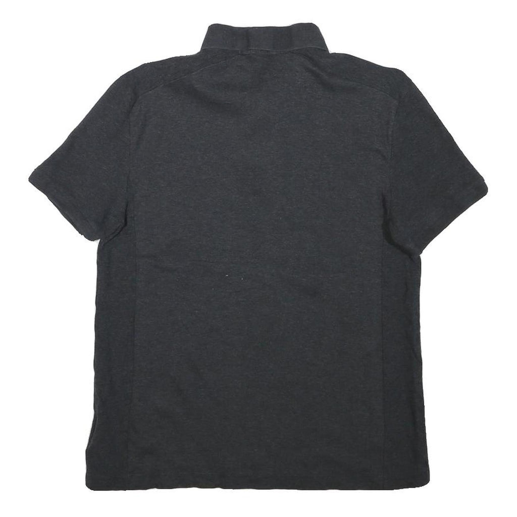 CALVIN KLEIN Mens Black Short Sleeve Plain Polo Shirt Cotton Blend M