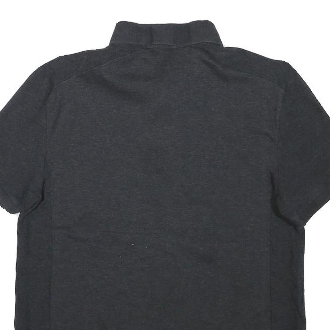 CALVIN KLEIN Mens Black Short Sleeve Plain Polo Shirt Cotton Blend M