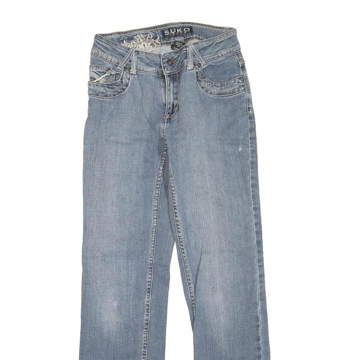 SUKO Womens Regular Fit Blue Denim Straight Leg Jeans W27 L30 Stylish