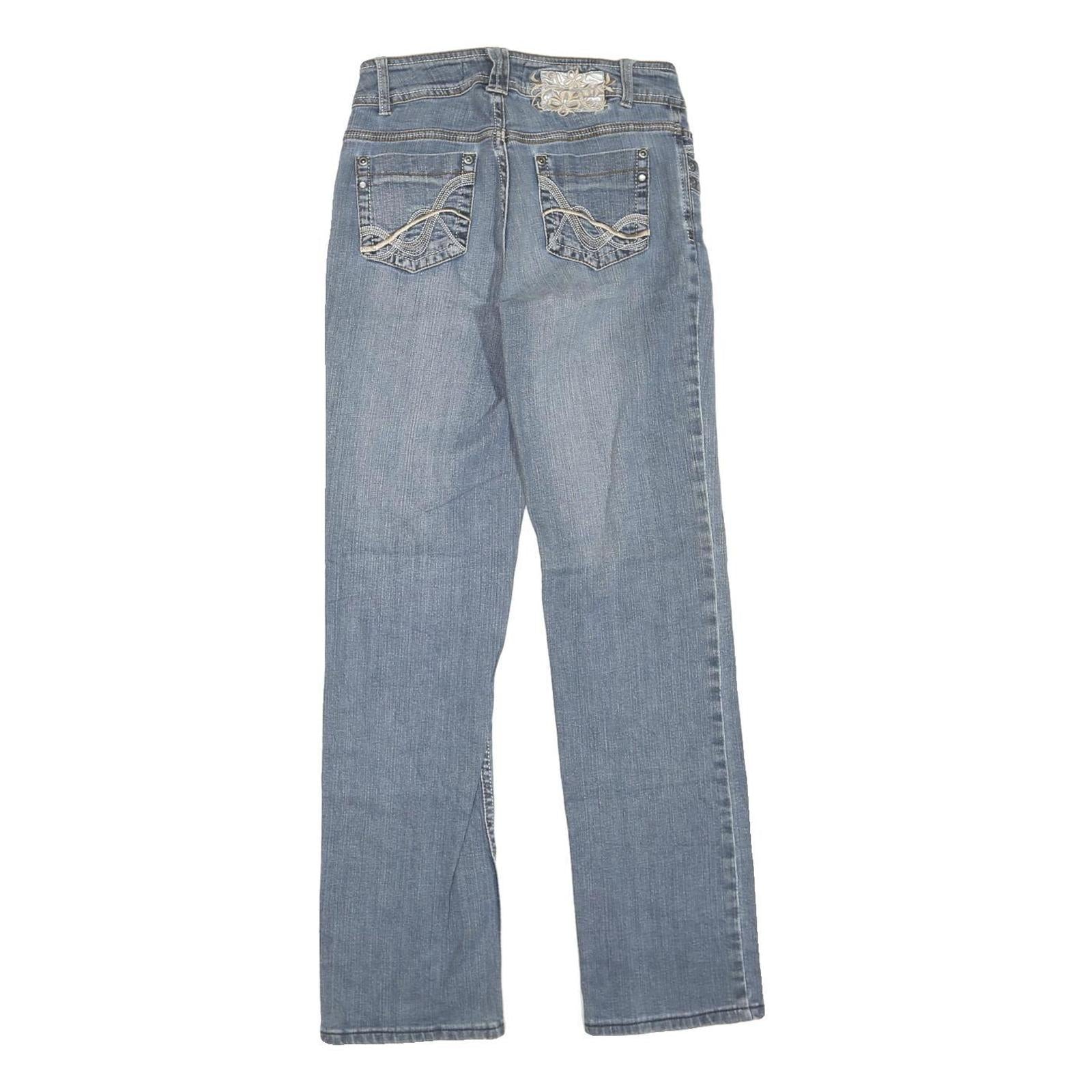 SUKO Womens Regular Fit Blue Denim Straight Leg Jeans W27 L30 Stylish