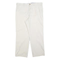 TOMMY HILFIGER Mens Cotton Blend White Regular Straight Trousers W38 L30 Casual