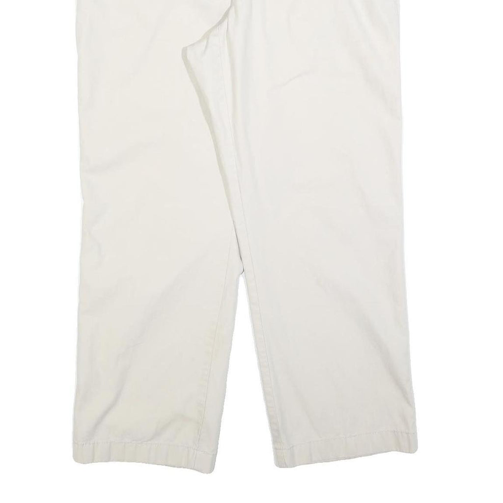 TOMMY HILFIGER Mens Cotton Blend White Regular Straight Trousers W38 L30 Casual