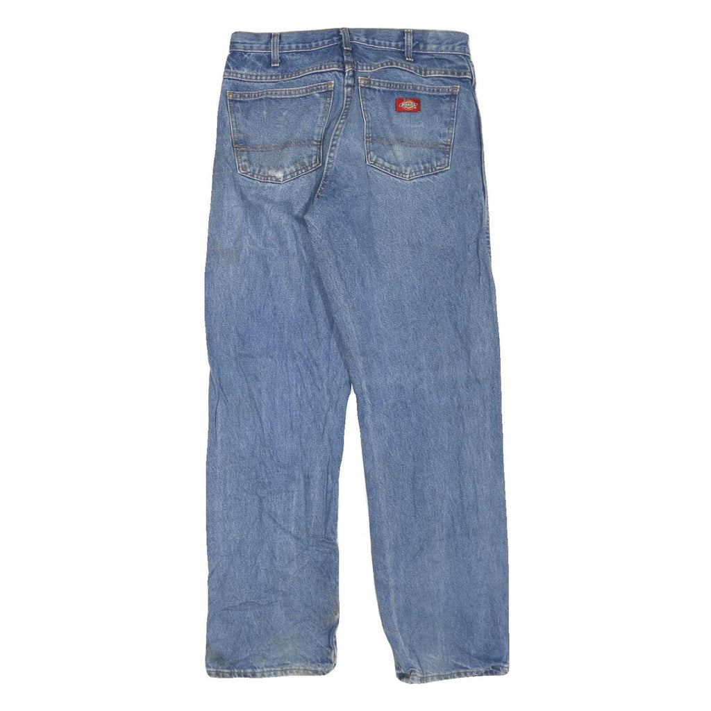DICKIES Mens Jeans Blue Regular Straight Denim W32 L30 Workwear Utility