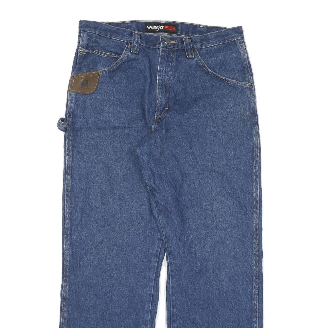 WRANGLER Mens Blue Regular Straight Denim Medium W33 L31 Zip Jeans