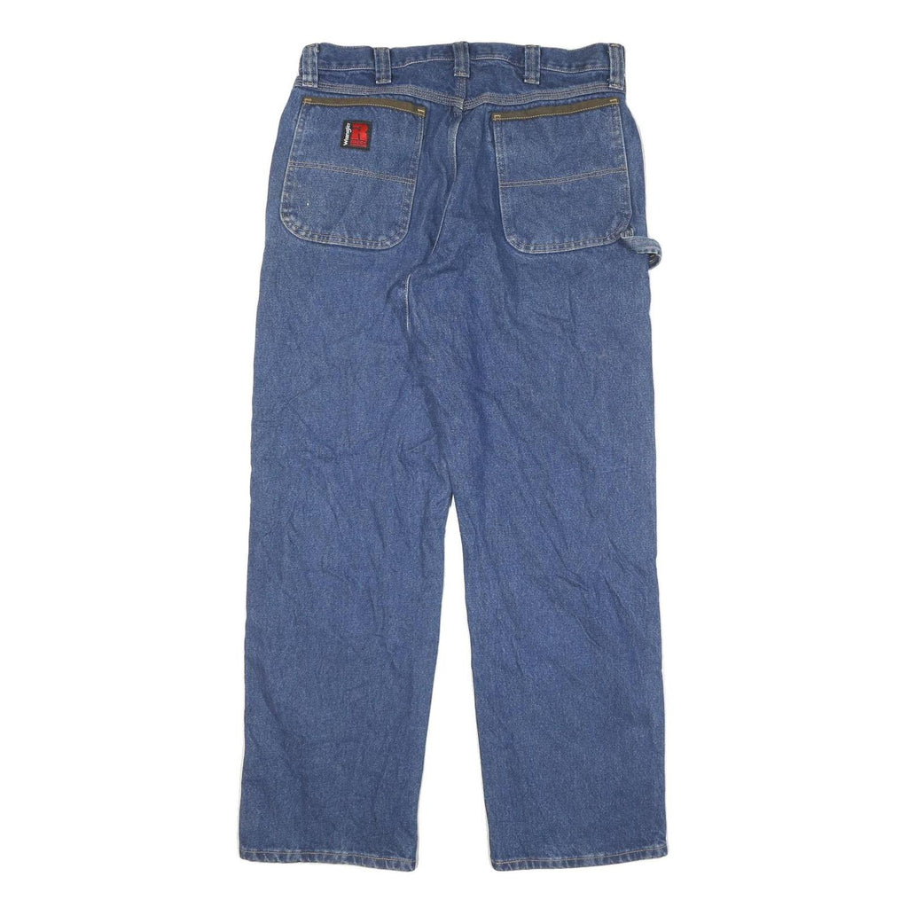 WRANGLER Mens Blue Regular Straight Denim Medium W33 L31 Zip Jeans