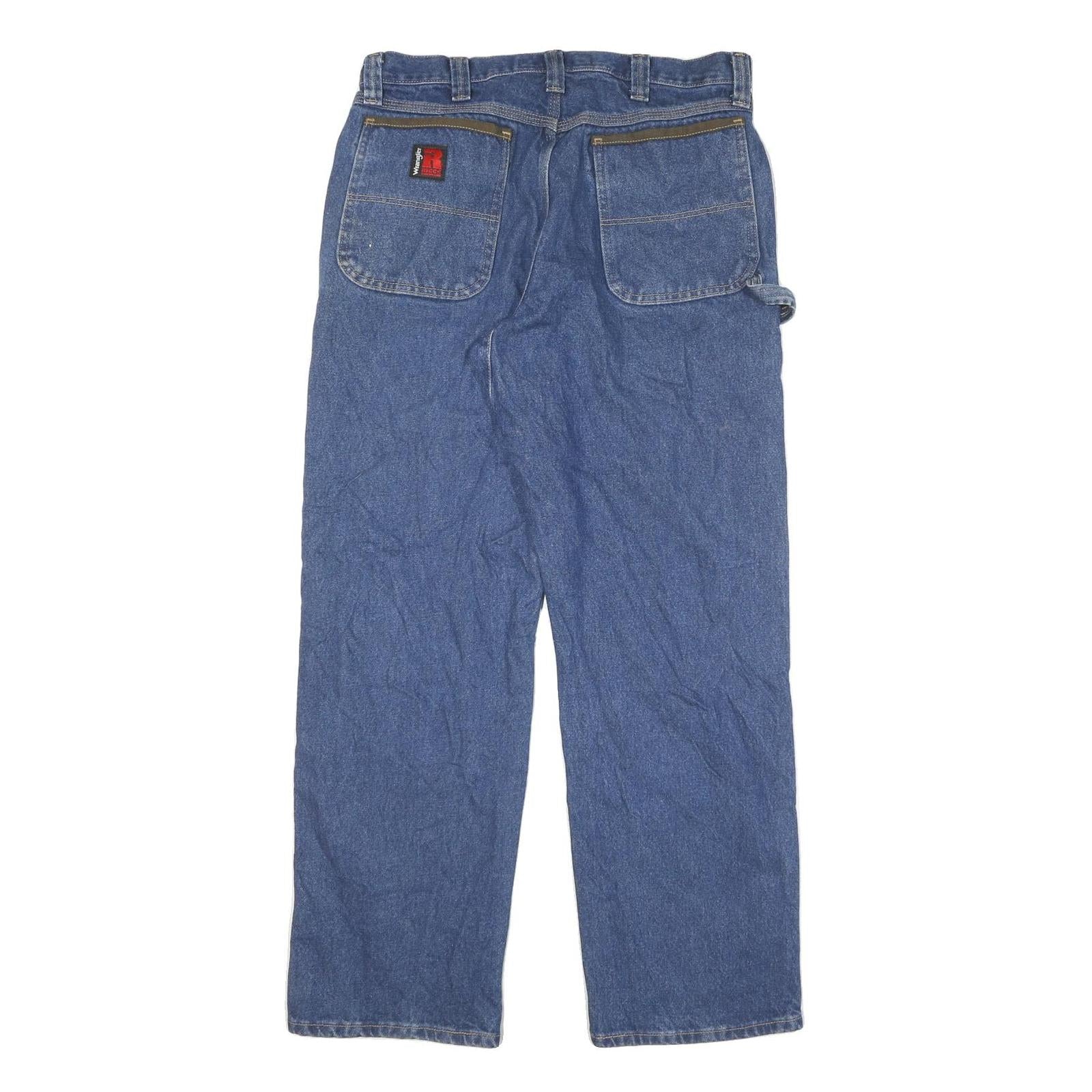 WRANGLER Mens Blue Regular Straight Denim Medium W33 L31 Zip Jeans