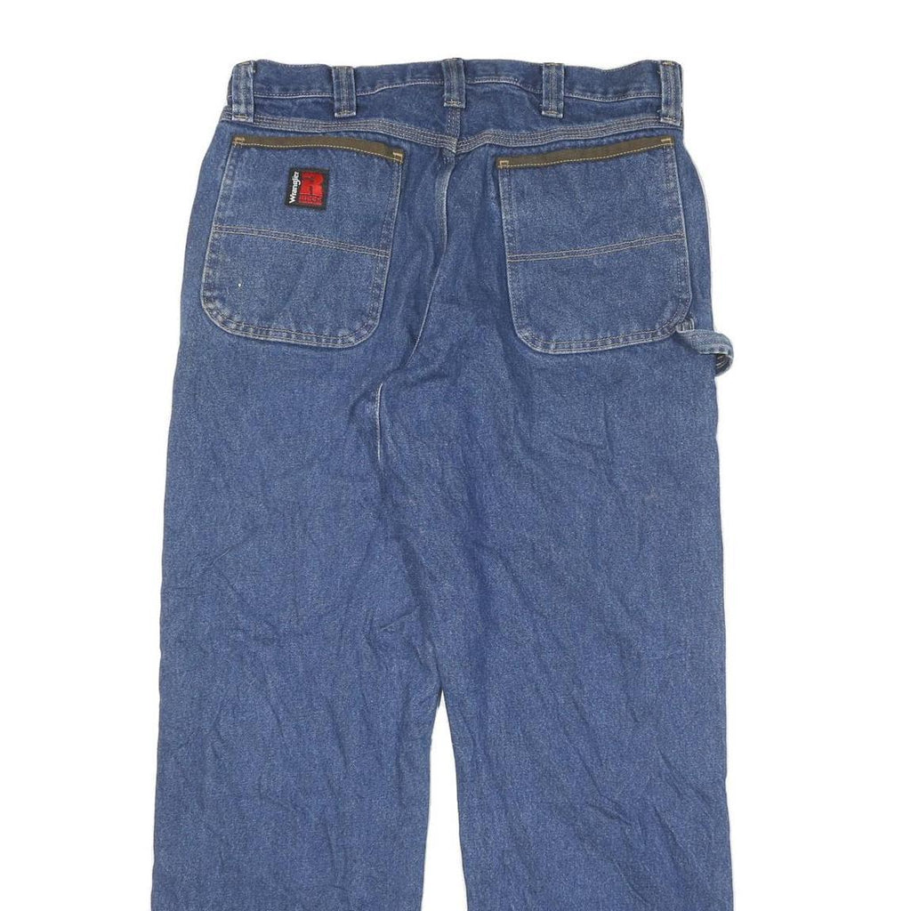 WRANGLER Mens Blue Regular Straight Denim Medium W33 L31 Zip Jeans