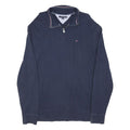 TOMMY HILFIGER Mens Navy Blue Plain Pullover V-Neck Basic Knit XL Cotton Blend