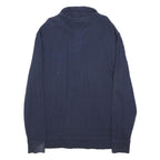 TOMMY HILFIGER Mens Navy Blue Plain Pullover V-Neck Basic Knit XL Cotton Blend
