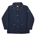 TOMMY HILFIGER Mens Navy Blue Jacket M Nylon Plain Zip Outdoor Casual