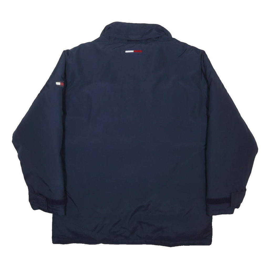 TOMMY HILFIGER Mens Navy Blue Jacket M Nylon Plain Zip Outdoor Casual