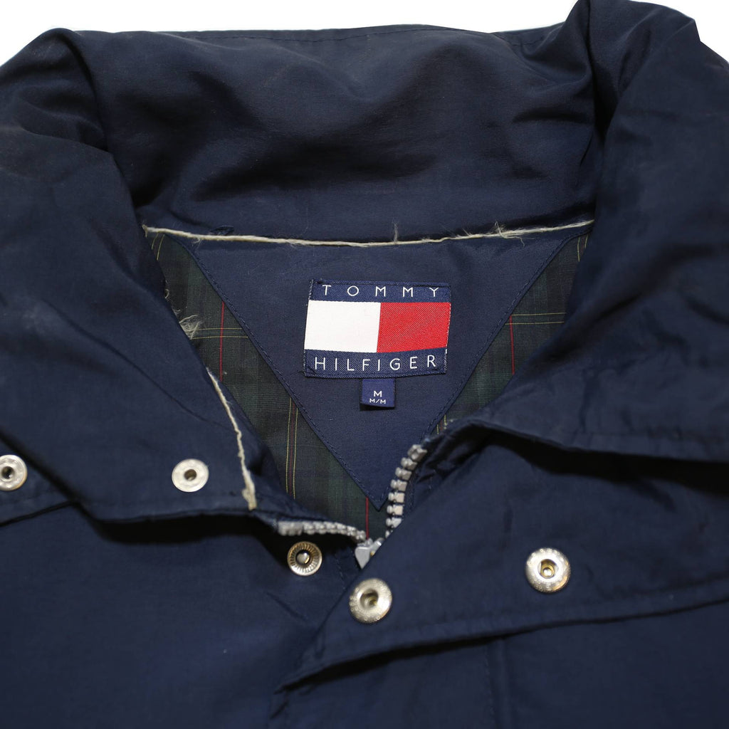 TOMMY HILFIGER Mens Navy Blue Jacket M Nylon Plain Zip Outdoor Casual