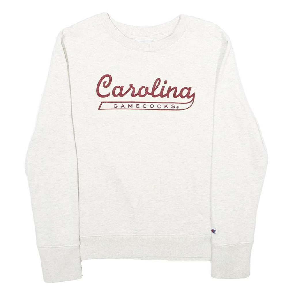 CHAMPION Mens White Carolina Gamecocks Crew Neck M Cotton Blend Sweatshirt