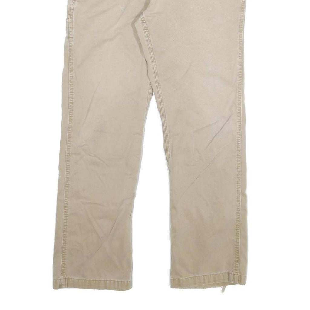 CARHARTT Mens Relaxed Beige Cotton Blend W32 L30 Workwear Trousers Zip Closure