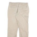 CARHARTT Mens Relaxed Beige Cotton Blend W32 L30 Workwear Trousers Zip Closure