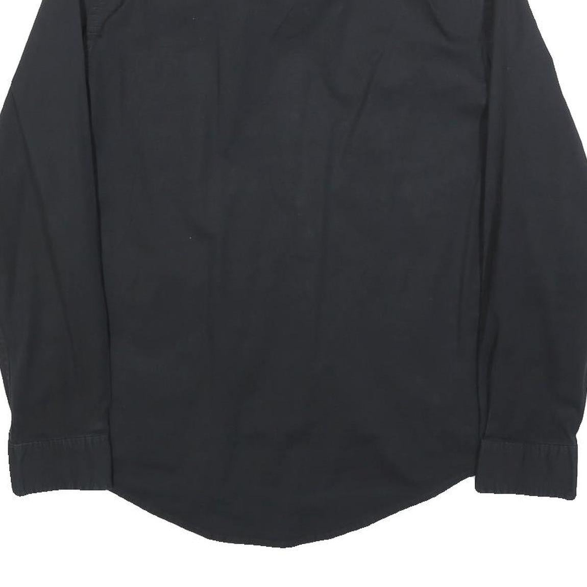 TOMMY HILFIGER Mens Black Cotton Blend Regular Fit M Shirt Button Collar Casual