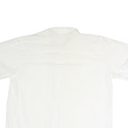 Mens White & Beige Linen Blend Shirt 2XL Embroidered Button Casual Summer