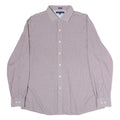 TOMMY HILFIGER Mens Red & White Slim Fit Shirt L Cotton Classic Button Collar