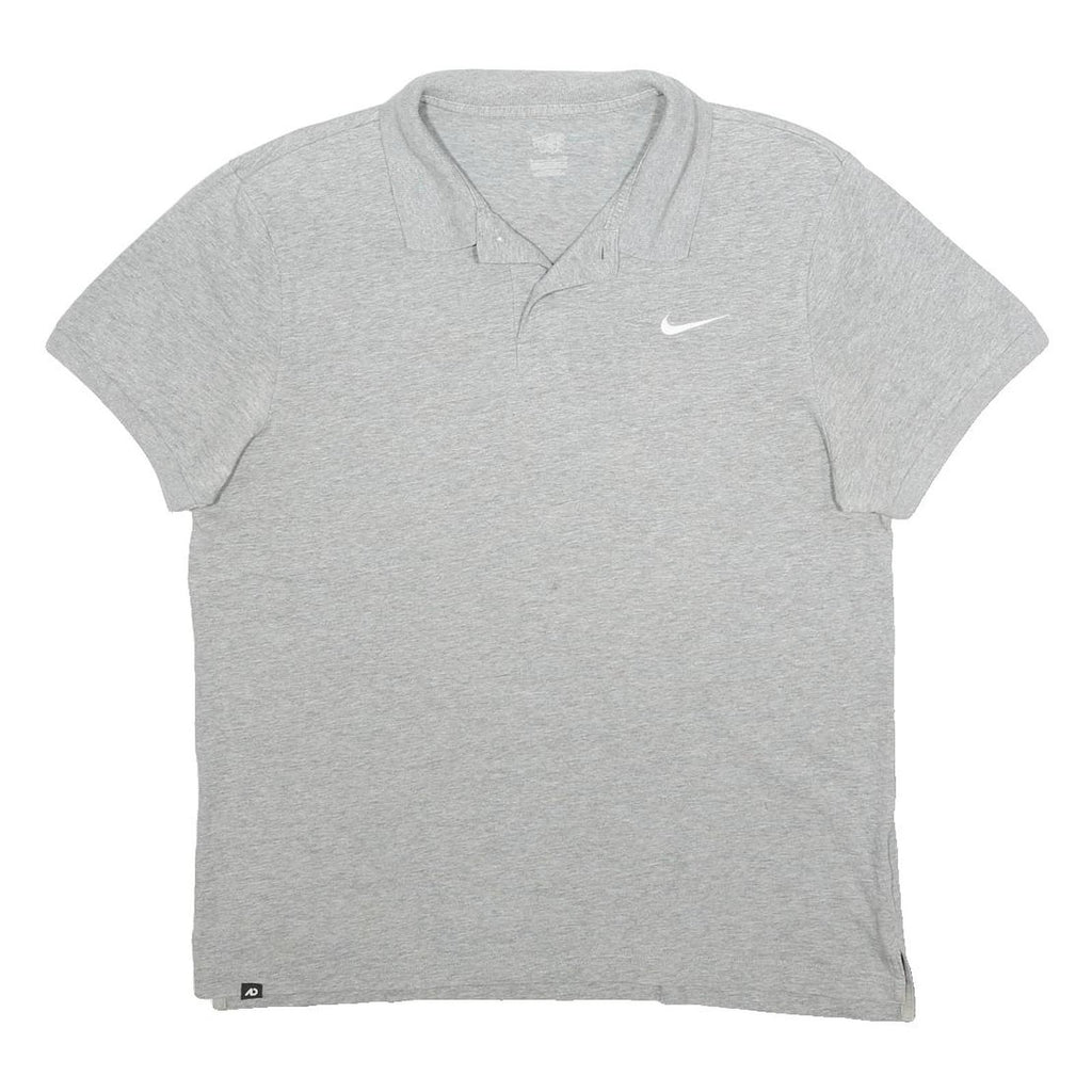 NIKE Mens Grey Polo Shirt L Short Sleeve Plain Cotton Casual Sports