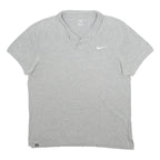 NIKE Mens Grey Polo Shirt L Short Sleeve Plain Cotton Casual Sports