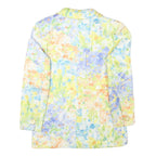 MICHAEL FIRES Womens Pastel Floral Print Jacket M Polyester Blend Button Front