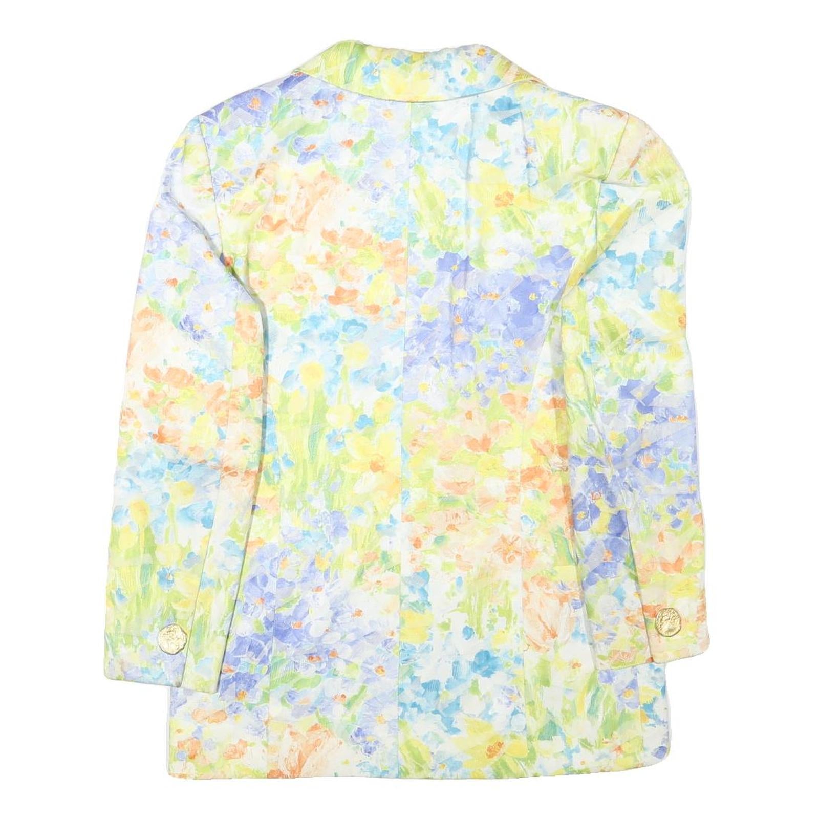 MICHAEL FIRES Womens Pastel Floral Print Jacket M Polyester Blend Button Front