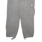 CARHARTT Mens Cotton Blend Grey Relaxed Cargo Trousers W40 L32 Workwear