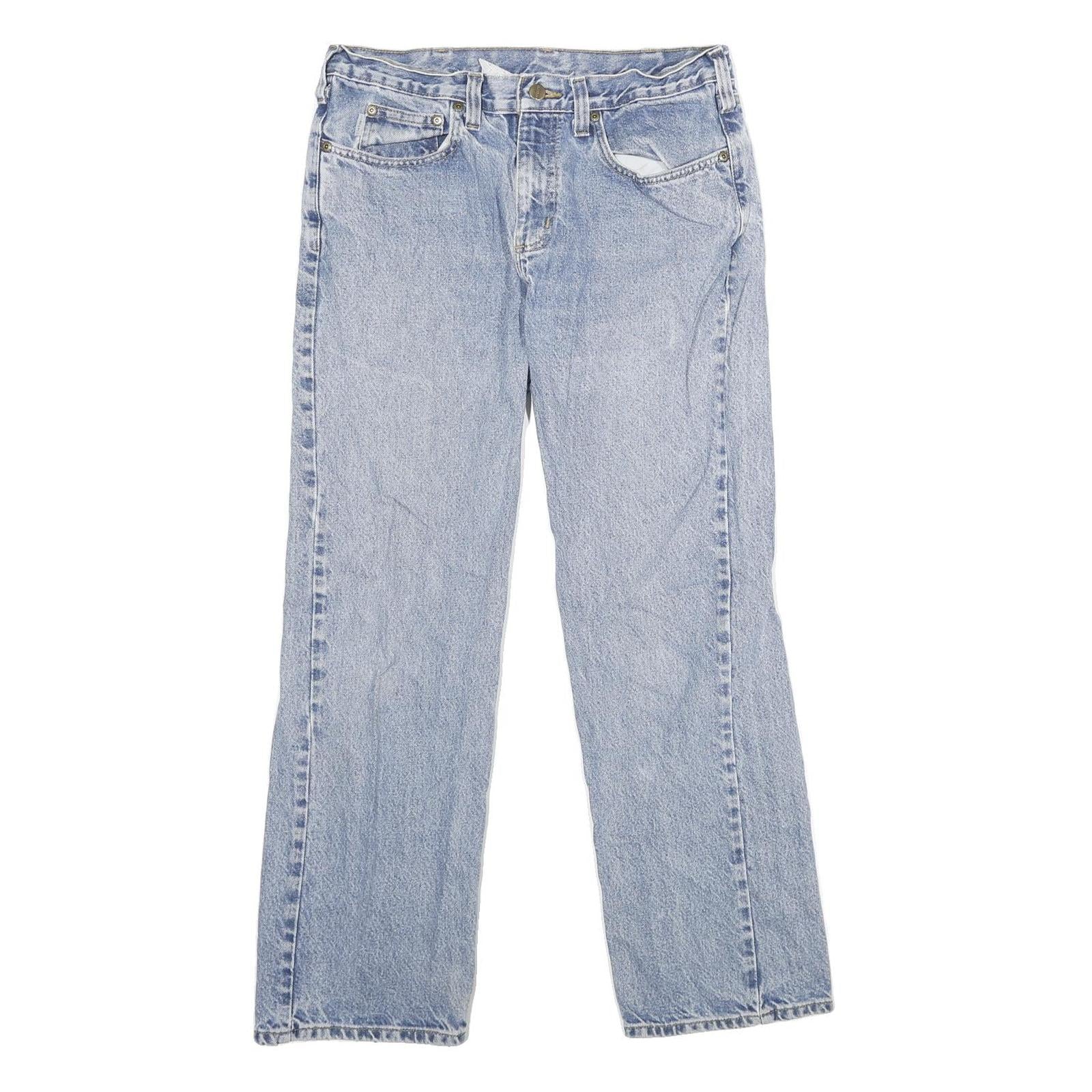 CARHARTT Mens Relaxed Blue Denim Jeans W33 L30 Classic Cotton Zip Casual
