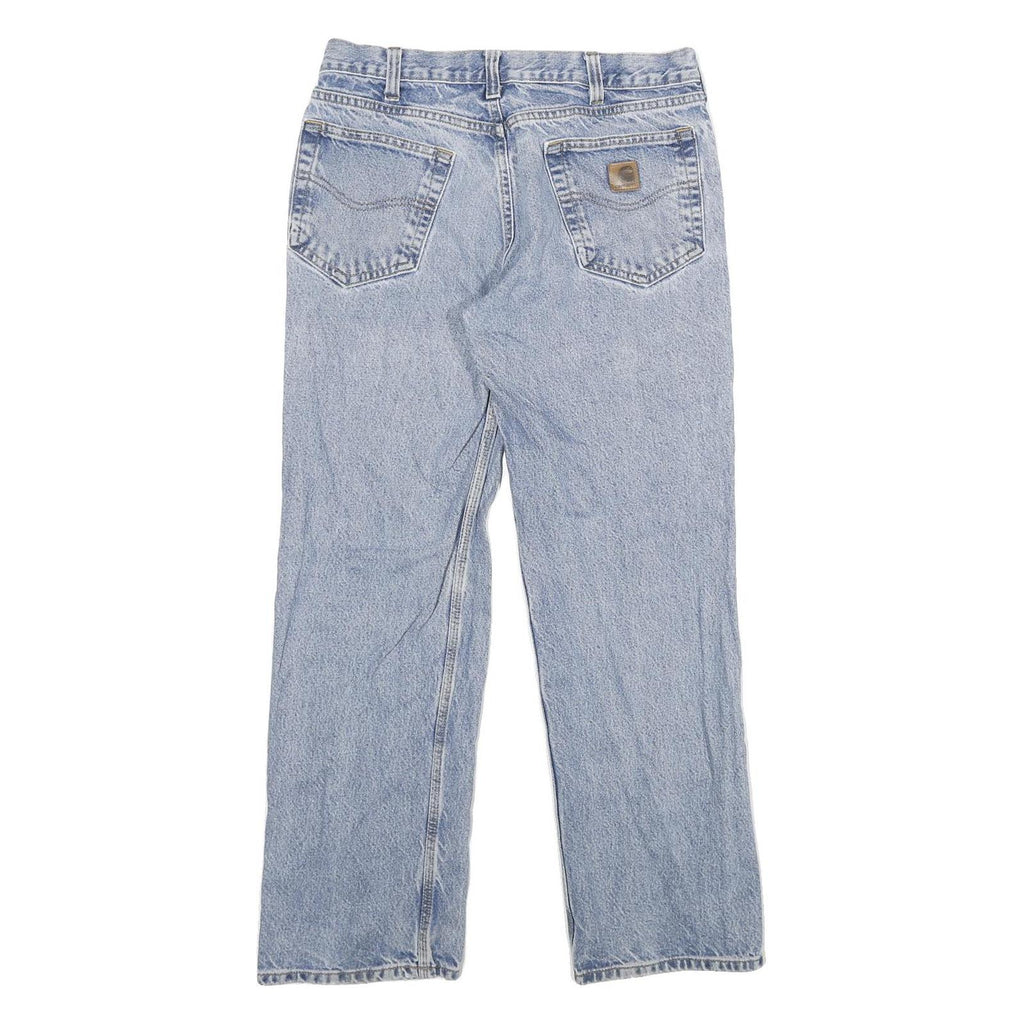 CARHARTT Mens Relaxed Blue Denim Jeans W33 L30 Classic Cotton Zip Casual