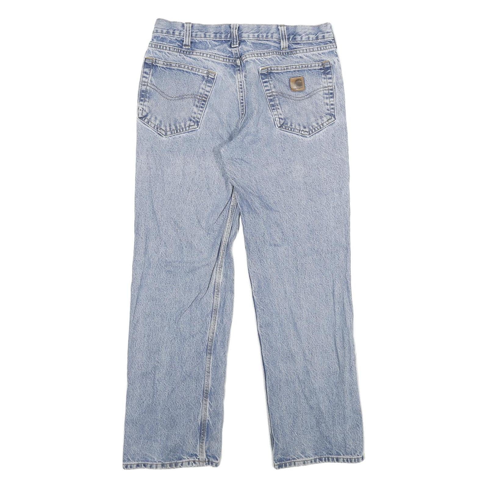 CARHARTT Mens Relaxed Blue Denim Jeans W33 L30 Classic Cotton Zip Casual