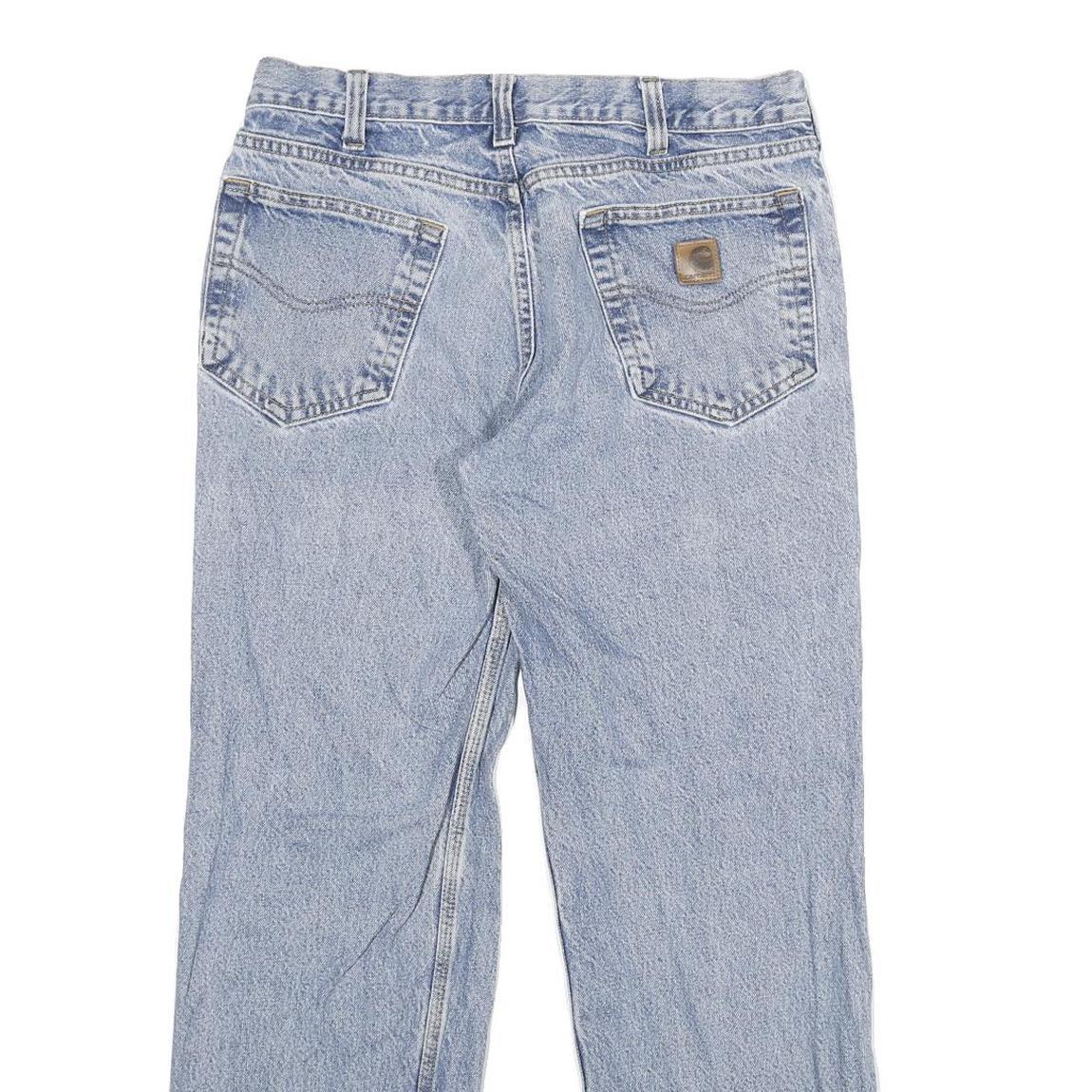 CARHARTT Mens Relaxed Blue Denim Jeans W33 L30 Classic Cotton Zip Casual