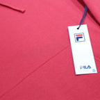 FILA Mens Red Pullover Long Sleeve Hoodie S Cotton Blend Drawstring Pocket