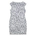 CALVIN KLEIN Womens Grey & White Animal Print Sheath Polyester Blend Sleeveless