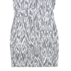 CALVIN KLEIN Womens Grey & White Animal Print Sheath Polyester Blend Sleeveless