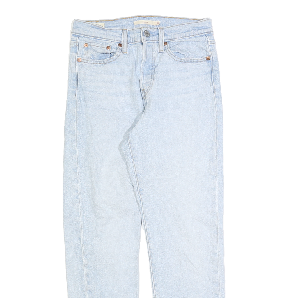 LEVI'S Womens Slim Light Blue Denim Cotton Jeans W26 L26 Classic Fit Button