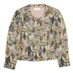 CREATION MADEMOISELLE Womens Multicolour Geometric Jacket UK 12 Woven Button Up