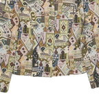 CREATION MADEMOISELLE Womens Multicolour Geometric Jacket UK 12 Woven Button Up