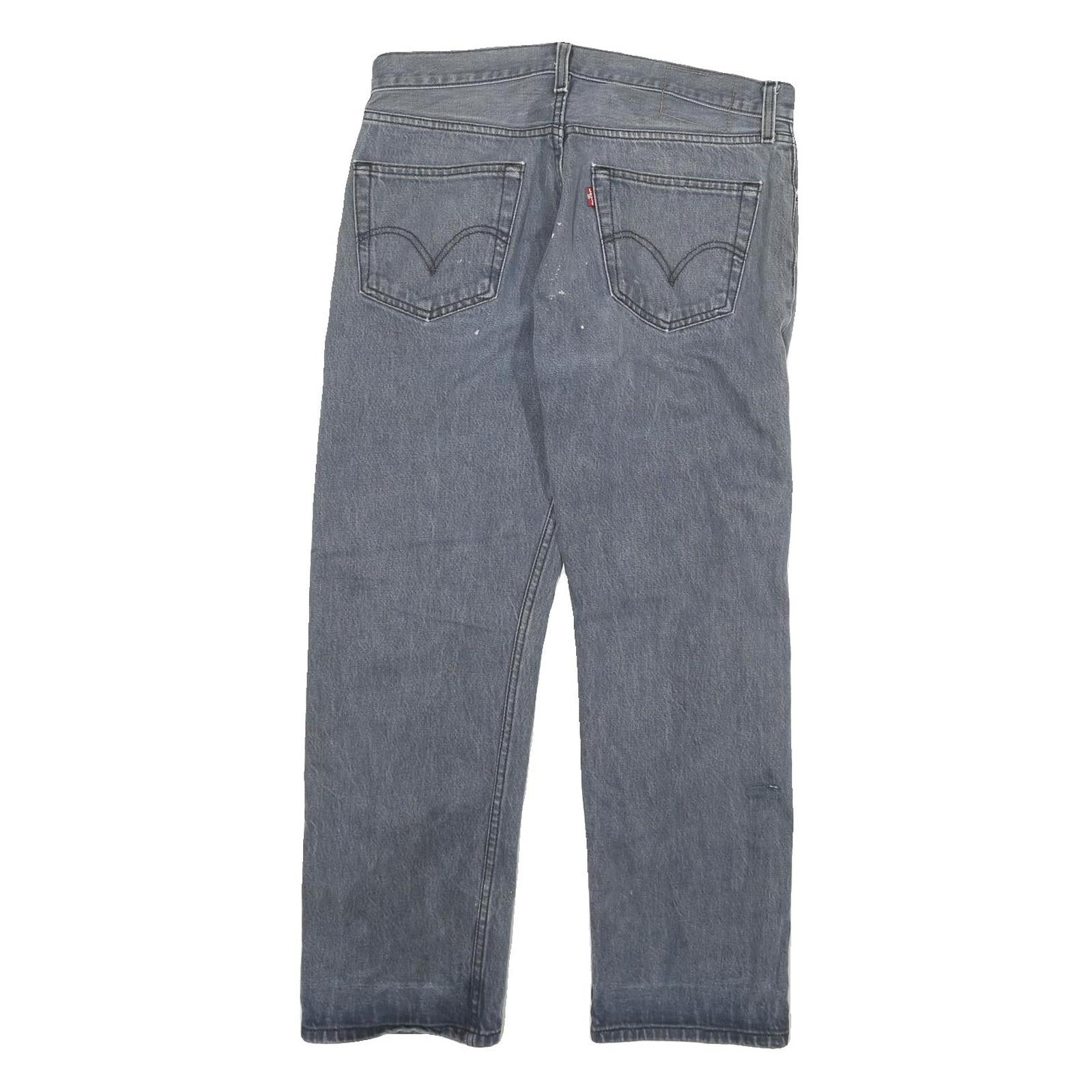 LEVI'S 501 Mens Jeans Blue Regular Straight Denim Fair W32 L27 Button Cotton