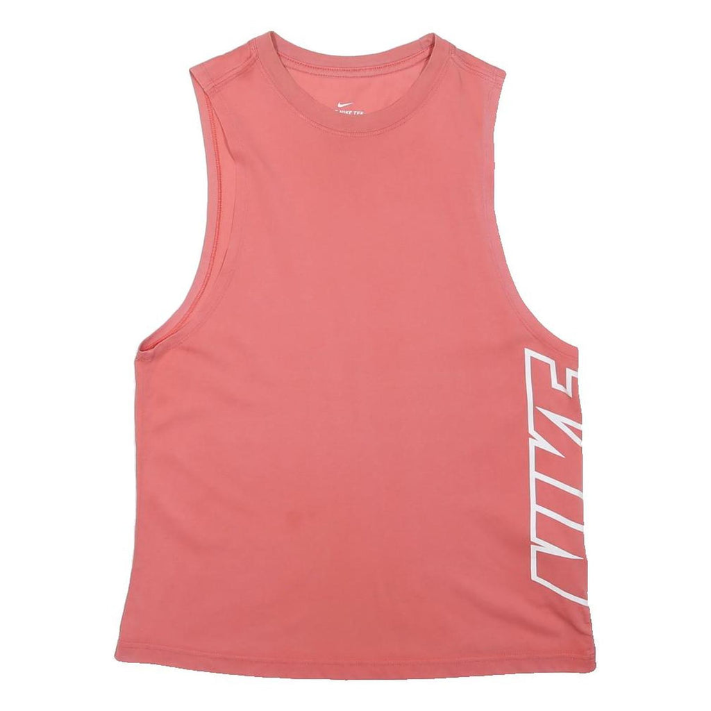NIKE Womens Pink Sleeveless Crew Neck Graphic T-Shirt S Athletic Fit