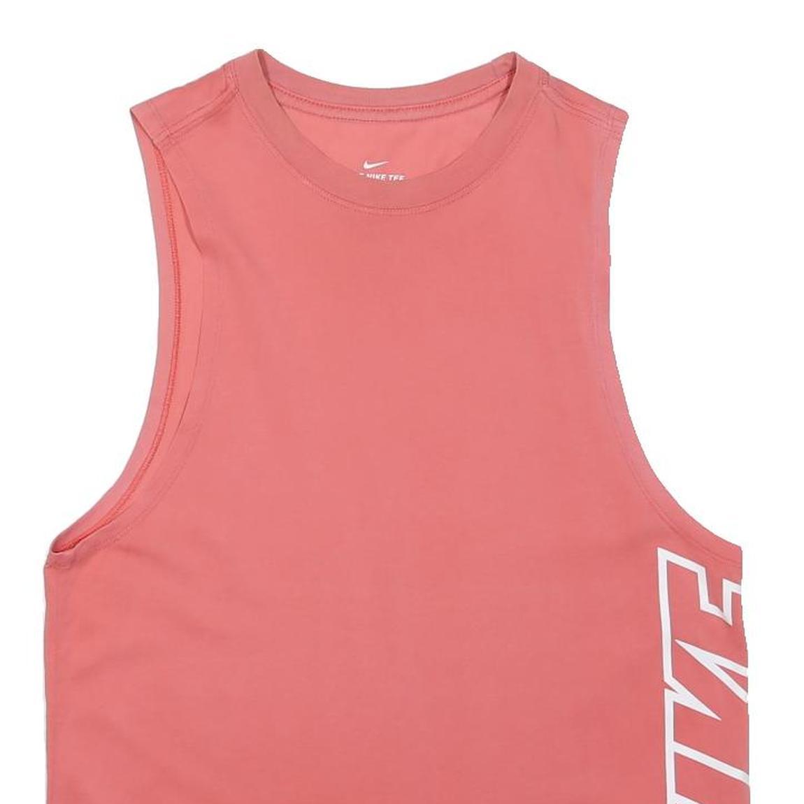 NIKE Womens Pink Sleeveless Crew Neck Graphic T-Shirt S Athletic Fit