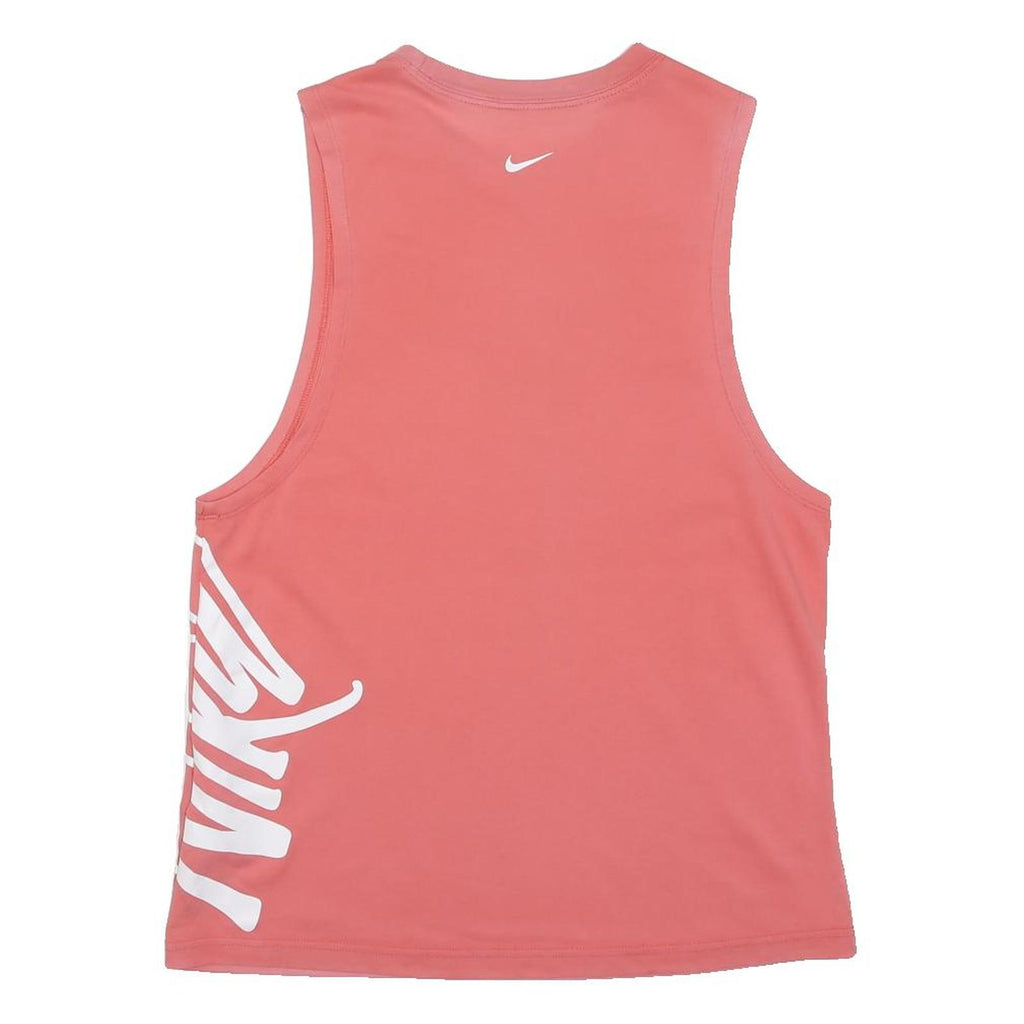 NIKE Womens Pink Sleeveless Crew Neck Graphic T-Shirt S Athletic Fit