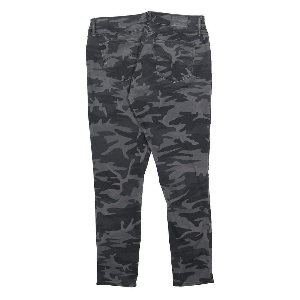 LEVI'S Womens Cotton Blend Black & Grey Camouflage Slim Skinny Trousers W31 L26